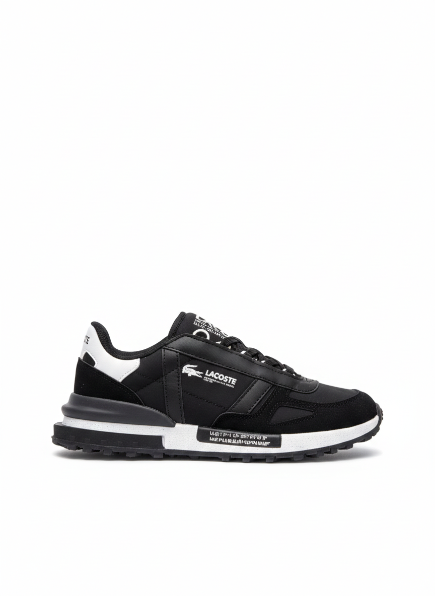 Lacoste Men’s Court-Drive Sneakers - Black and White Retro Style