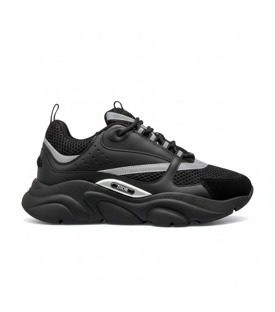 Dior B22 Sneakers - Black Mesh and Technical Fabric